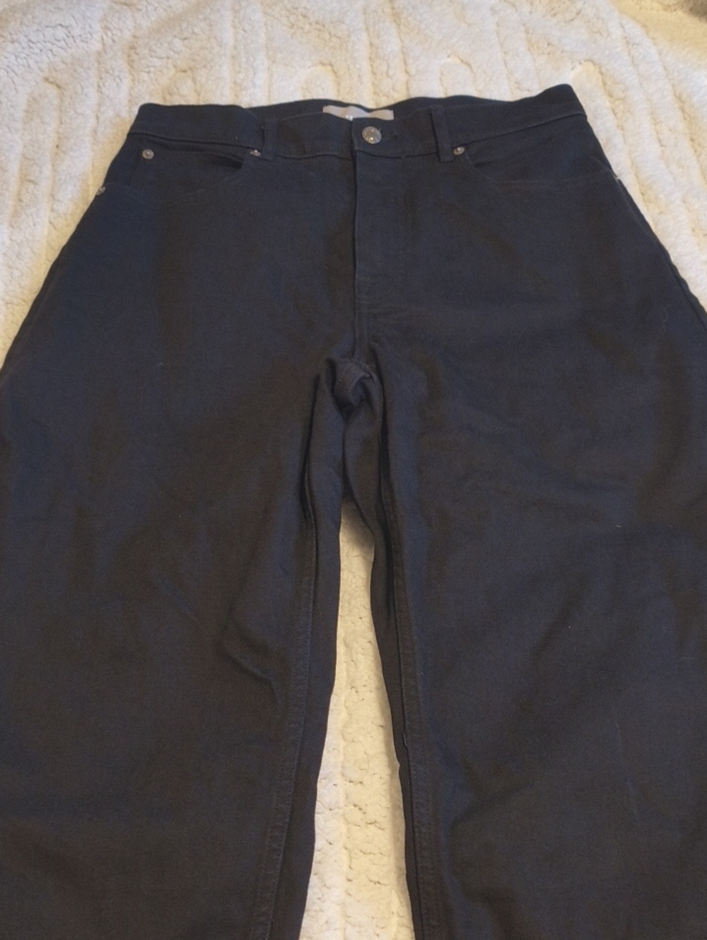 Womens Black Straight-Leg Jeans